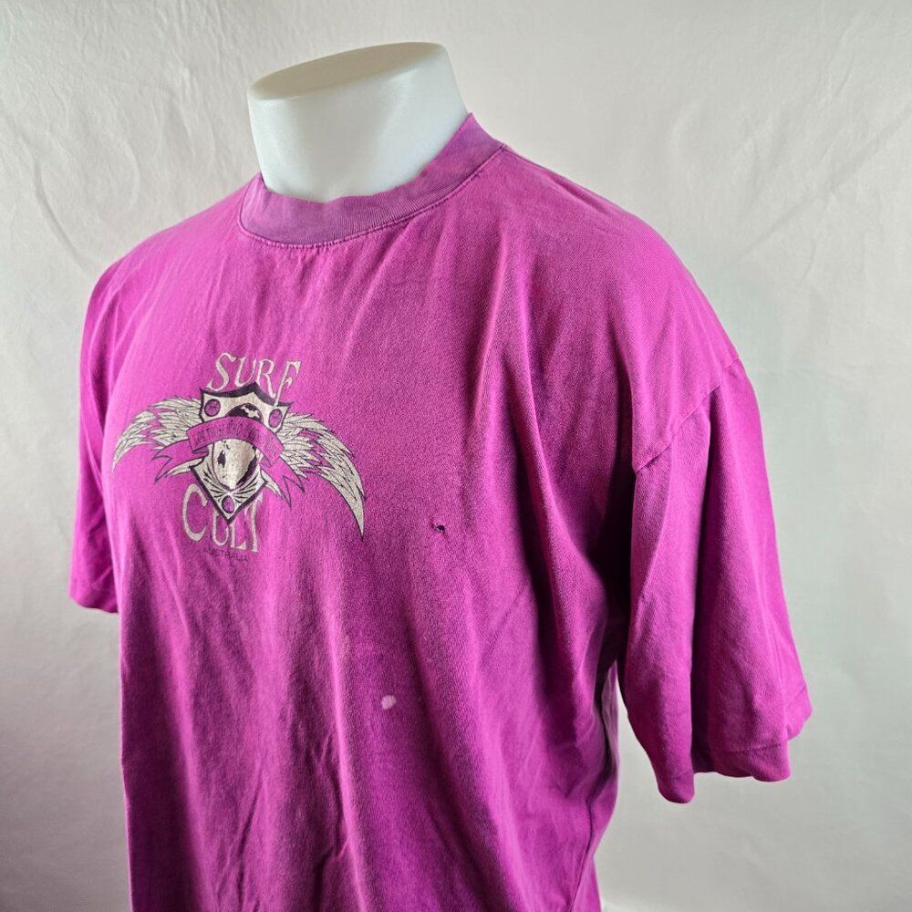 Surf Cult T Shirt Mens Large Purple Australia Graphic Vintage Surf Single Stitch - Picture 8 of 11